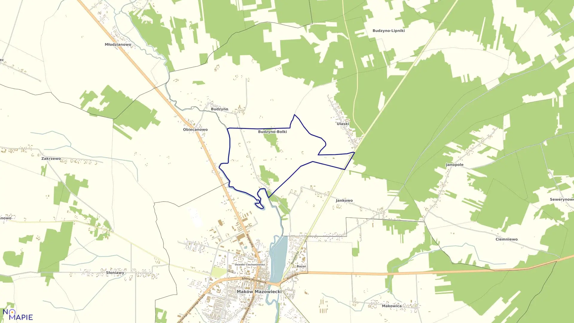 Mapa obrębu BUDZYNO-BOLKI w gminie Czerwonka